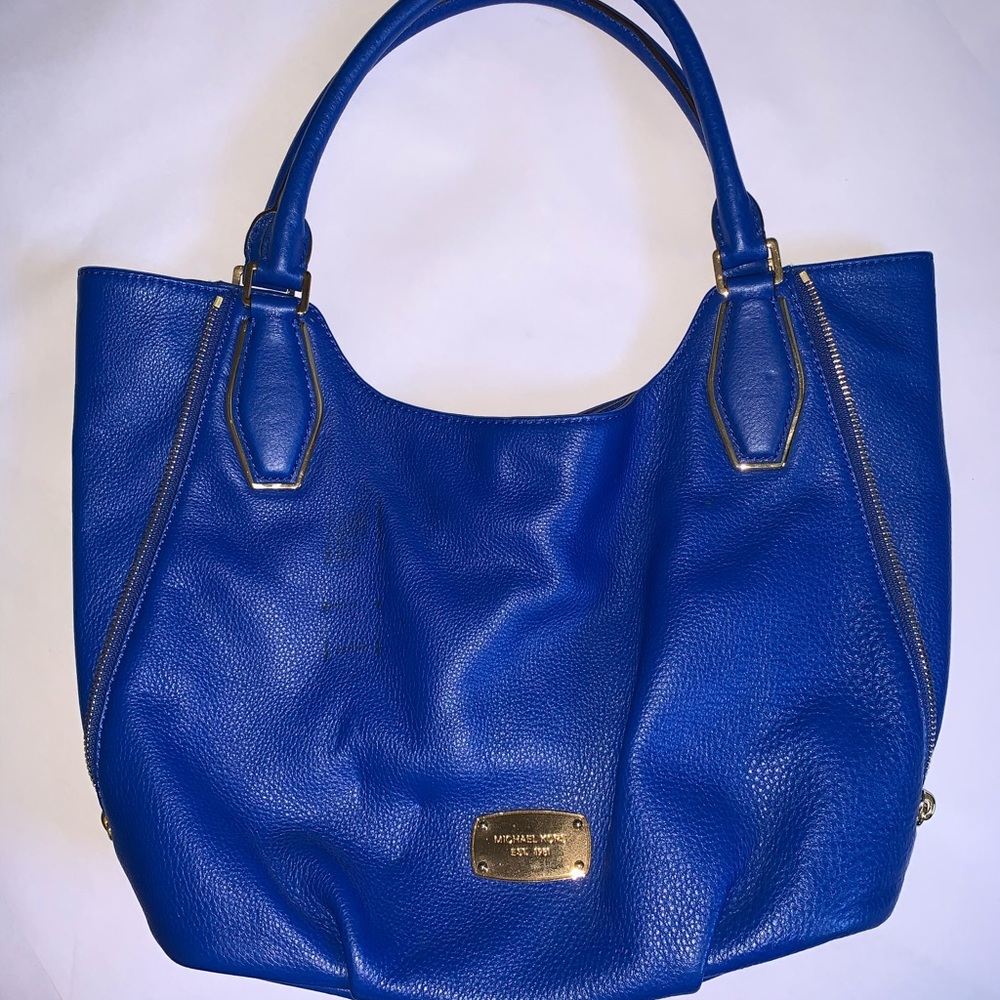 Blue leather Michael Kors purse/handbag
